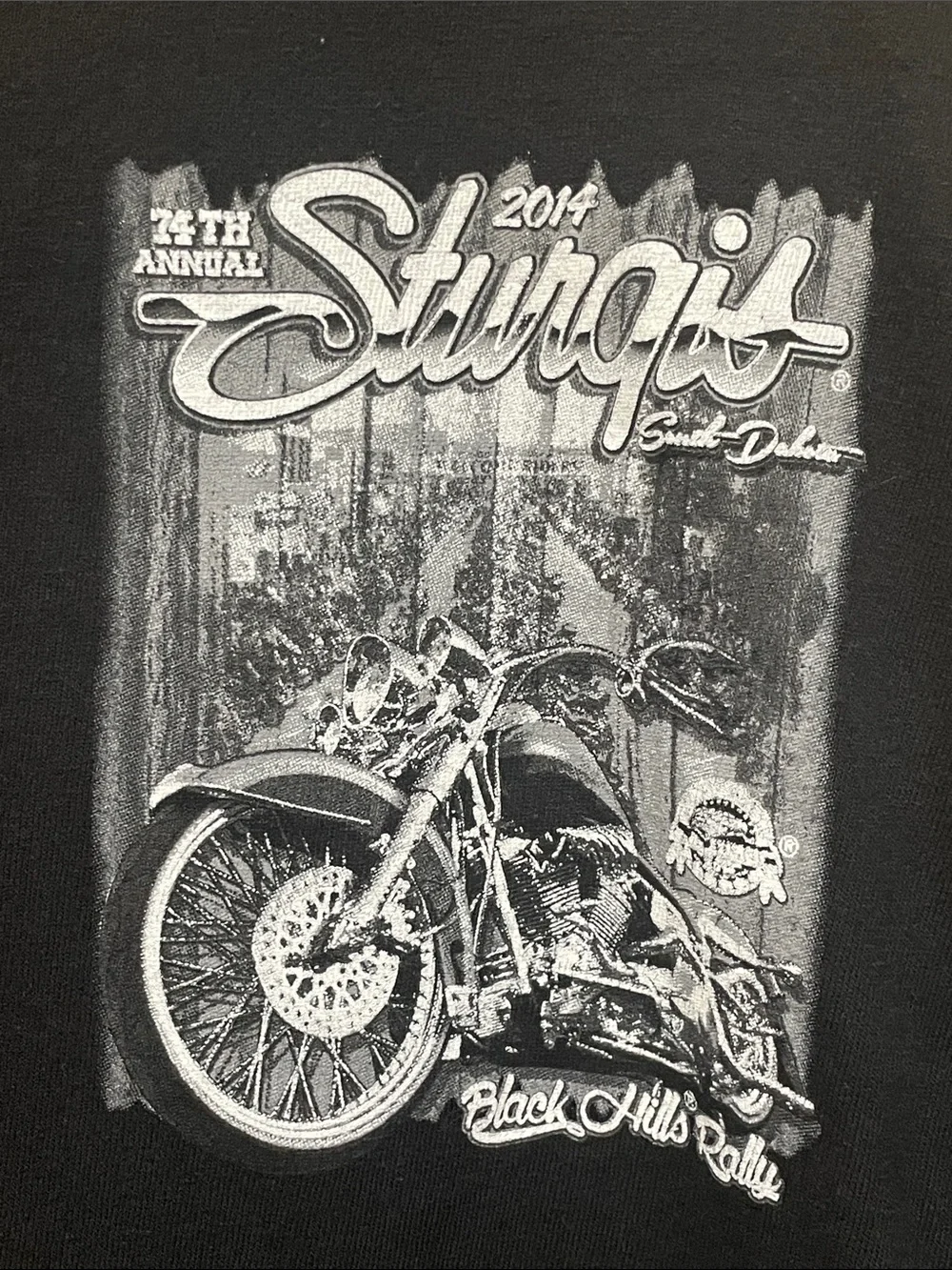 Sturgis Motorcycle Rally Men's Black Long Sleeve Tee. Good Condition. Size L. - Picture 2 of 4
